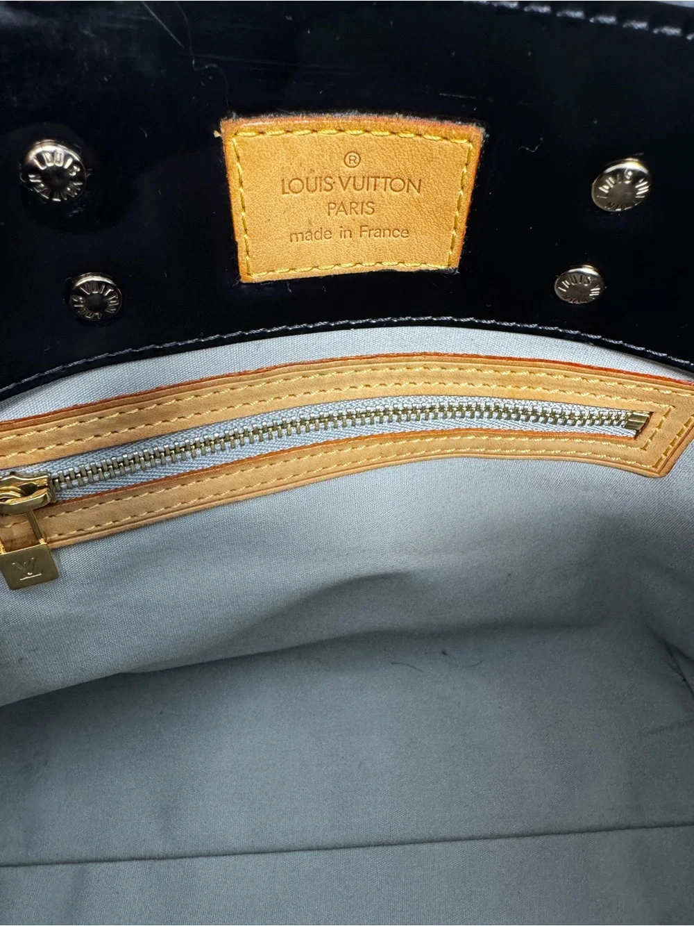 Louis Vuitton LV Hand Bag Black Vernis + Paper Shopping Tote